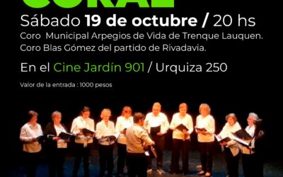 ESTE SÁBADO (19), ENCUENTRO CORAL EN EL CINE JARDÍN