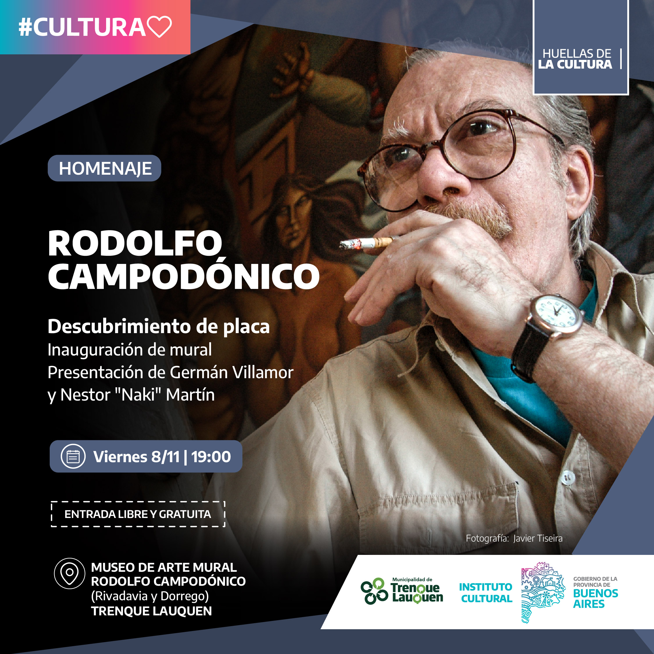 HOMENAJE AL DESTACADO MURALISTA RODOLFO CAMPODÓNICO, EL PRÓXIMO VIERNES (8) EN EL MUSEO DE ARTE MURAL QUE LLEVA SU NOMBRE