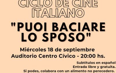 EL CICLO DE CINE ITALIANO CONTINÚA MAÑANA (MIÉRCOLES) CON “PUOI BACIARE LO SPOSO”