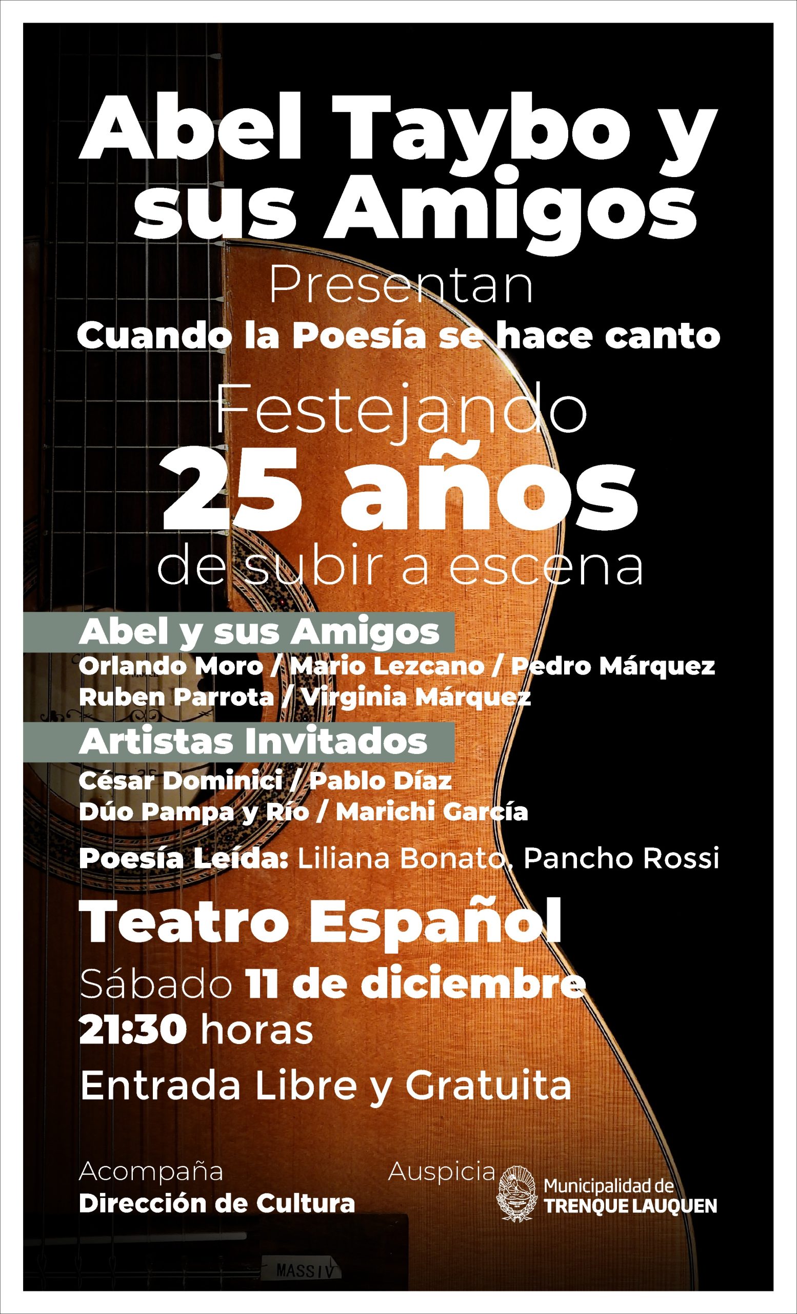 “CUANDO LA POESÍA SE HACE CANTO” CELEBRA SUS 25 AÑOS EN EL TEATRO: HABRÁ MÚSICA, POESÍA LEÍDA Y SORPRESAS