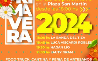 FIESTA DE LA PRIMAVERA Y DÍA DEL ESTUDIANTE, MAÑANA (SÁBADO) EN LA PLAZA CON MÚSICOS LOCALES, “HAGAN LÍO” Y EL SHOW DE LAUTY GRAM