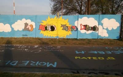 Integrantes del Programa Envión realizaron un graffiti en el Parque