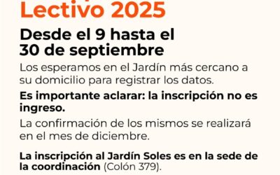 JARDINES MATERNALES MUNICIPALES: LA INSCRIPCIÓN PARA EL CICLO LECTIVO 2025 ESTARÁ ABIERTA DESDE EL PRÓXIMO LUNES (9) HASTA EL LUNES 30 DE SEPTIEMBRE