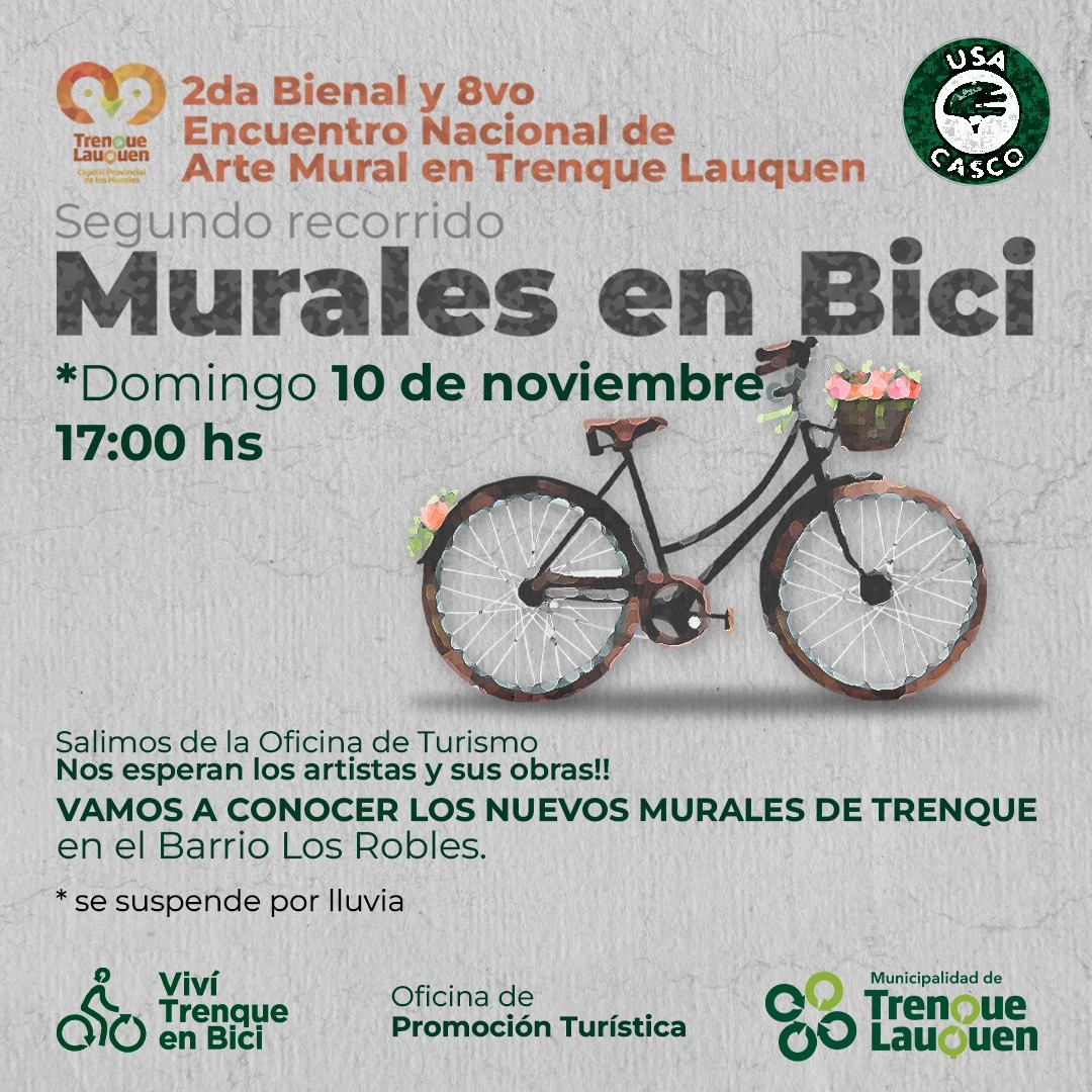 “MURALES EN BICI”, OTRA PROPUESTA PARA COMPARTIR EN FAMILIA Y  CONOCER LOS MURALES QUE SE PINTEN EN EL BARRIO LOS ROBLES