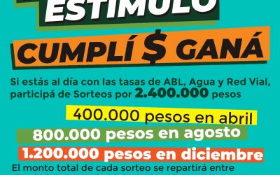PREMIOS ESTÍMULO: CÓMO PUEDEN HACER AQUELLOS QUE ADEUDAN TASAS PARA PONERSE AL DÍA Y PARTICIPAR DE LOS SORTEOS POR 2.400.000 PESOS