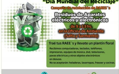 30 de Agosto: campaña de recolección de residuos de aparatos electrónicos