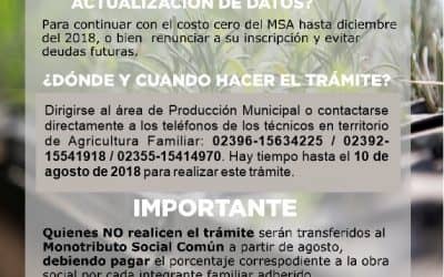TRÁMITE DE ACTUALIZACIÓN DE DATOS DEL MONOTRIBUTO  SOCIAL AGROPECUARIO